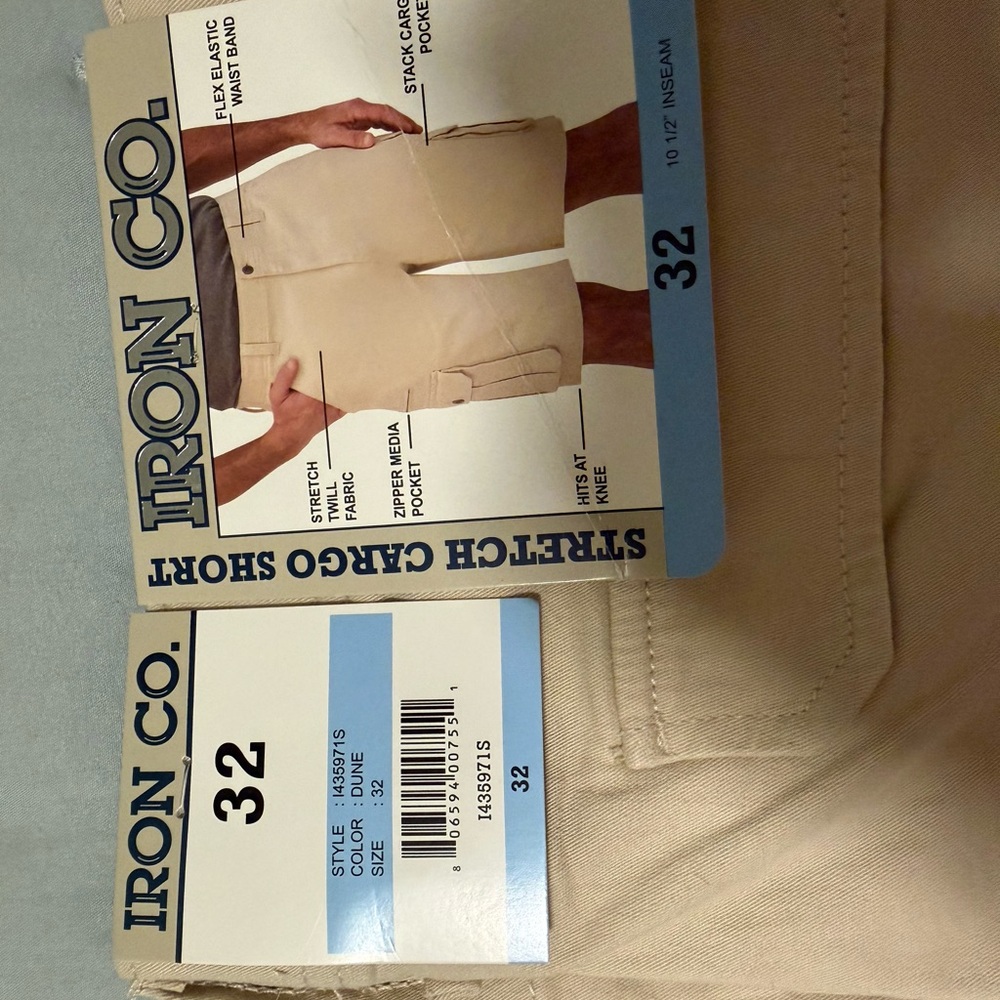 Iron Co. Stretch Cargo Shorts in Khaki